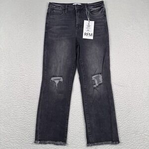 RFM x Alexander Jane Dylan Straight Jeans Women's 9/29 Distressed Raw Hem NWT